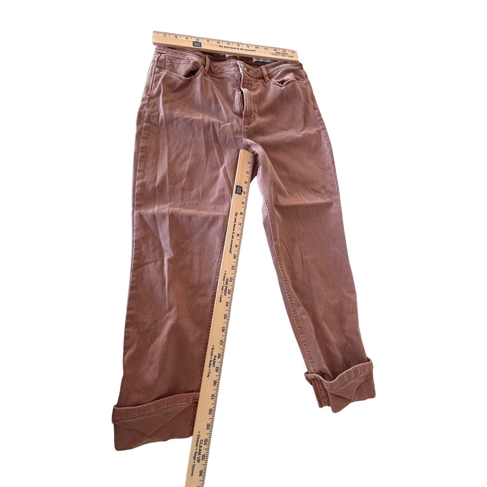 J. Jill High Rise Cropped Jeans 10 Dusty Rose Terracotta Straight Leg Denim